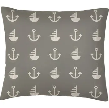 Povlak na polštářek Povlak na polštář Šedá kotva 70x90 cm, knoflíky