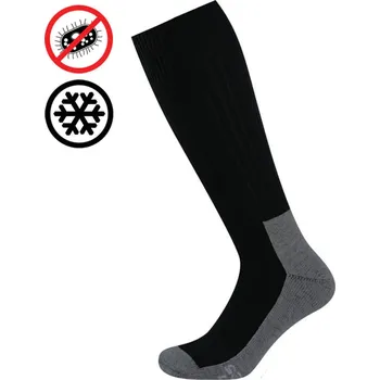 Pánské ponožky KNITVA Antibakteriální vlněné ponožky EXTRÉMNÍ ZÁTĚŽ TERMO černá 34-35