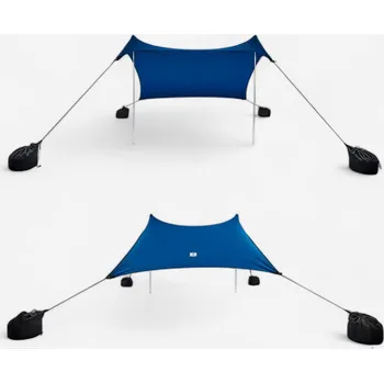 vybavení na pláž DECATHLON Přístřešek na pláž s UV ochranou modrý