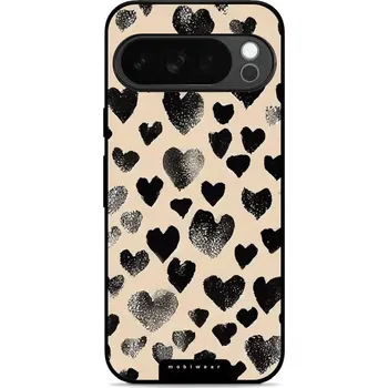 Mobiwear Glossy lesklé pouzdro na Google Pixel 10 Pro černá srdíčka
