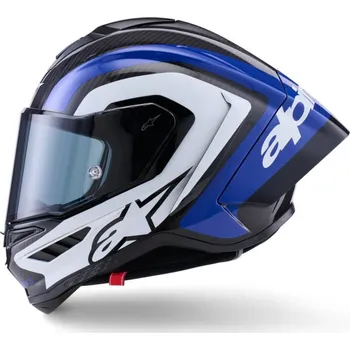 Helma na motorku Přilba SUPERTECH R10 ARIUS, ALPINESTARS (karbon/modrá/bílá) 2026 XS (obvod 53 - 54 cm)