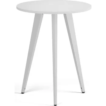 Konferenční stolek Konferenční stůl PRIMO VIBE, průměr 60 cm, bílá podnož, bílá