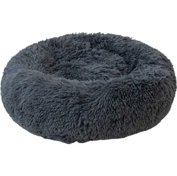 Petproducts Tmavě šedý fluffy pelíšek 58 × 58 × 14 cm
