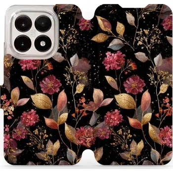 Telefonní příslušenství Mobiwear Flip pouzdro pro Xiaomi 15T zlatavé lístky