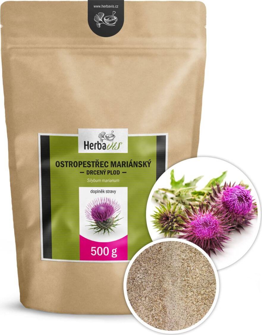 Herbavis Ostropestřec mariánský – Čerstvě drcený plod, 500 g MAX