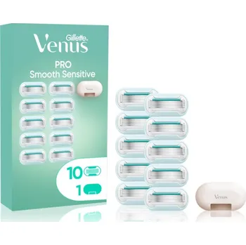 Břitva na holení Gillette Venus PRO Smooth Sensitive náhradní břity + ochranný kryt 10 ks