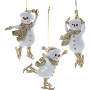 Vánoční dekorace KURT ADLER Vánoční ozdoba - Sněhulák na bruslích 1 ks