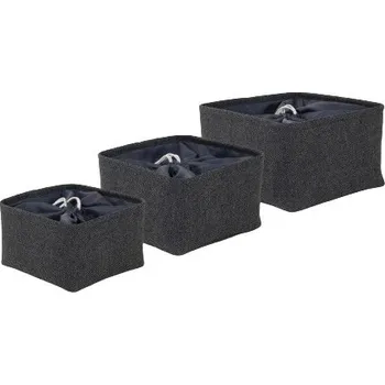 Úložný box TWEED sada tmavě šedá