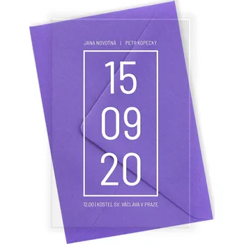 Svatební dekorace Svatební oznámení minimalistické plexi