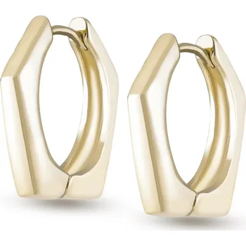 Šperk Biju Pozlacené náušnice 14K, hranatý kroužek, průměr 1,5 cm 1002134-1