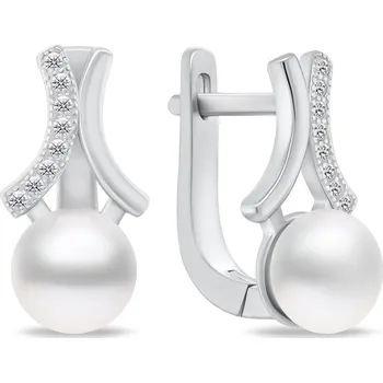 Šperk Brilio Silver EA763W s perlou a zirkony (Ag 925/1000, 3,7 g)