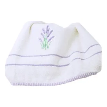 Ručník B.E.S. PETROVICE Ručník s výšivkou Levandule 50 × 90 cm, vanilková