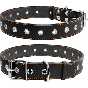 Petproducts Nastavitelný černý kožený obojek do 60 cm