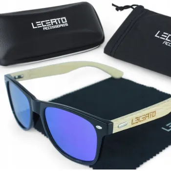 Sluneční brýle SLUNEČNÍ BRÝLE UV400 DŘEVĚNÉ BAMBUSOVÉ SADA LECERTO