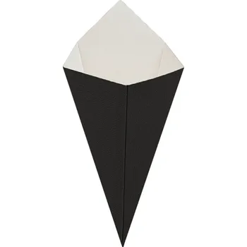 Jednorázové nádobí Kornout na hranolky černý 213/157mm 200ks