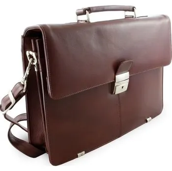 Pánská aktovka Arwel Hnědá manažerská aktovka z pravé kůže Monades