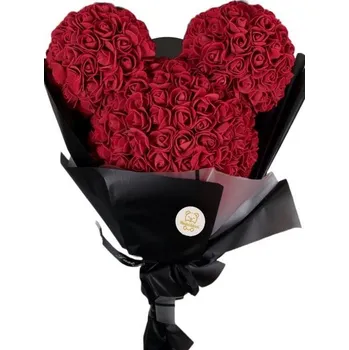 Hračka Medvídárek Pugét z růží Mickey tmavě červený