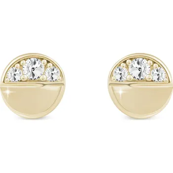 Náušnice Biju Pozlacené náušnice 14K, drobné pecky ve tvaru, pokrouceného kolečka se zirkony 1002375