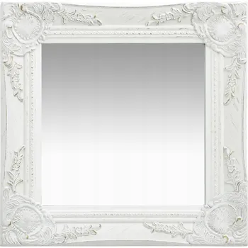 Zrcadlo Zrcadlo nástěnné v barokním stylu, 40x40 cm, bílé
