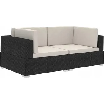 Sada zahradního nábytku z umělého ratanu VidaXL černá 2 ks