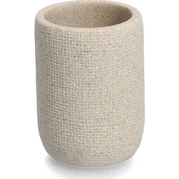 Držák na kartáček ZELLER Kelímek na kartáčky přírodní motiv, béžová 7,2 × 10 cm