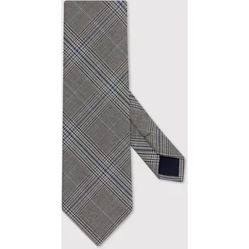 Kravata Šedá pánská kravata s modrým kostkovaným vzorem PAKO LORENTE Univerzální velikost