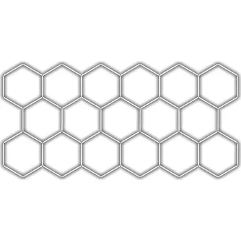 LED osvětlení Escape6 Kompletní LED hexagonové svítidlo bílé 6500 K, rozměr 17 elementů 504 × 238 cm