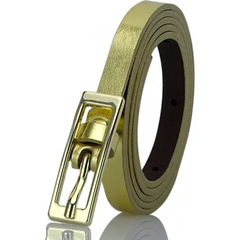Opasek KOŽENÝ Klasický ZLATÝ Pásek Dámský k Šatům