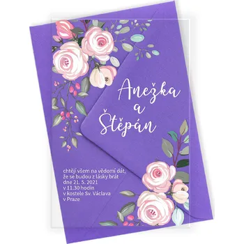 Svatební dekorace Svatební oznámení kreslené růže