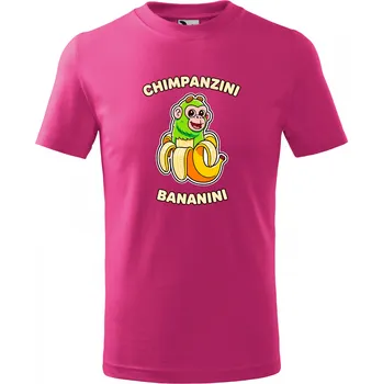 Dámské tričko Dětské tričko Chimpanzini Bananini Barva: Růžová, Velikost: 6