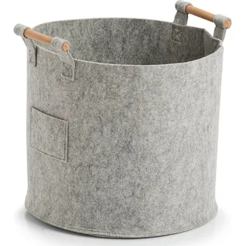 Úložný box ZELLER Úložný box filcový kulatý 35 × 32,5 cm, světle šedý