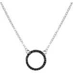 Agato Stříbrný náhrdelník s černými zirkony Kroužek AGT-N004BK (Ag925/1000, 2,33 g)