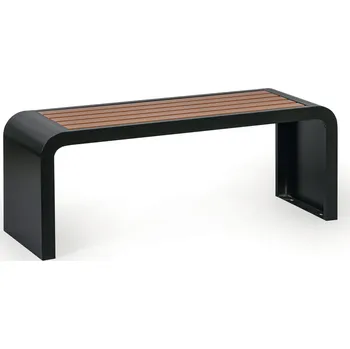 Zahradní lavice Parková lavička RESTO, 1200 mm, černá/hnědá