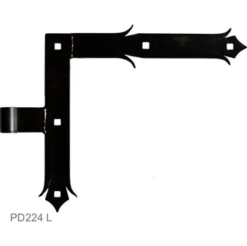 Dveřní kování Kování ozdobné, 250x290mm, 35x4mm, ø čepu 14mm, levé, černé