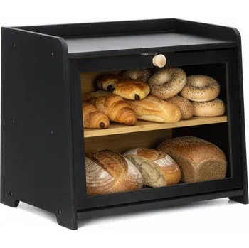 chlebník Dřevěný chlebník SPRINGOS KI0160 černý