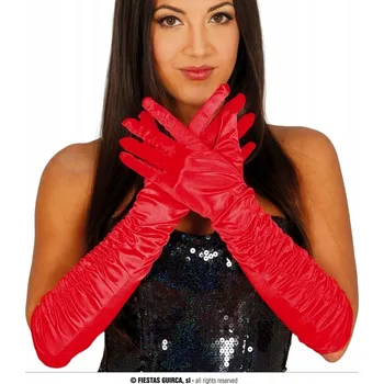 Rukavice Dlouhé společenské rukavice s řasením 42 cm