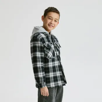 Reserved - Bavlněná bunda s kapucí - světle šedá - 798HF-09X - 798HF-09X-158