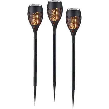 Venkovní osvětlení JUST LIGHT. 19106-18-3 -SADA 3x LED Solární svítidlo FACKEL LED/0,24W/1,2V černá