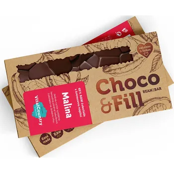 Čokoláda RAW plněná čokoláda 65 % Malina – Choco&Fill 100 g