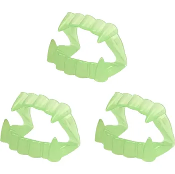 Karnevalový doplněk GODAN Zuby svítící, Halloween, upír, Drákula, vampír, 3ks