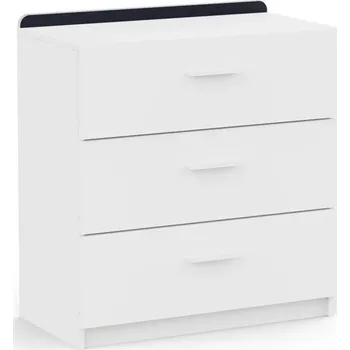 Komoda Nejlevnější nábytek Solmen Komoda se 3 zásuvkami, bílá/modrá nebo meruňková