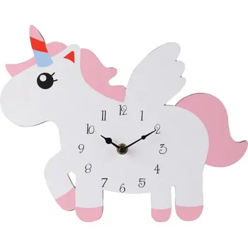 Hodiny Home Styling Collection Nástěnné hodiny Jednorožec, MDF, 30 × 24 cm