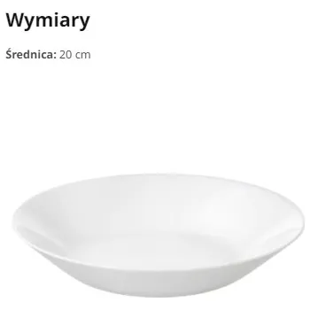 Talíř IKEA OFTAST Hluboký talíř bílý, 20 cm