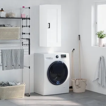 Příborník do zásuvky Nástěnná skříňka bílá 34,5 x 34 x 90 cm kompozitní dřevo