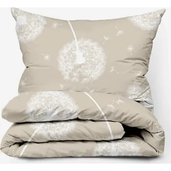 Povlečení Bavlněné povlečení Pampelišky béžové Zapínání: zip, Velikost polštáře: 70x90, Velikost přikrývky: 140x200