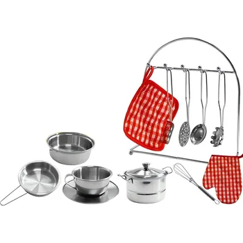 Hračka LEAN Toys 6722 Sada nerezových hrnců pro děti, 23 ks