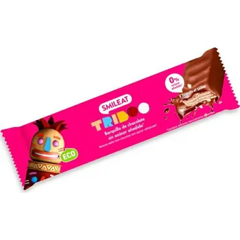 SMILEAT Bio celozrnná oplatka s kakaovou náplní v čokoládové polevě s agáve 40 g