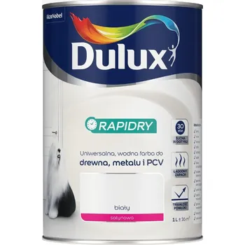 barva na zeď Dulux Rapidry rychleschnoucí barva na dřevo a kov, bílá saténová, 1L