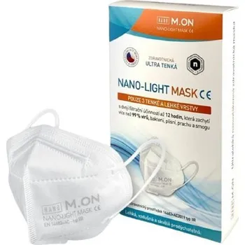 NANO M.ON - NANO LIGHT MASK, nano rouška ve tvaru respirátoru (10 ks) bílá