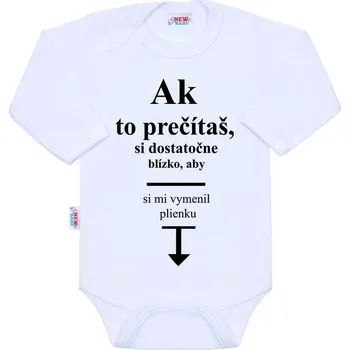 Kojenecký body NEW BABY - Body - Vyměň plenu, (6-9m)